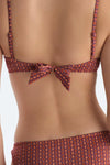 Kahverengi Balenli Bikini Üst