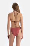 Kahverengi Üçgen Küçük Bikini Üst
