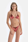 Kahverengi Üçgen Küçük Bikini Üst