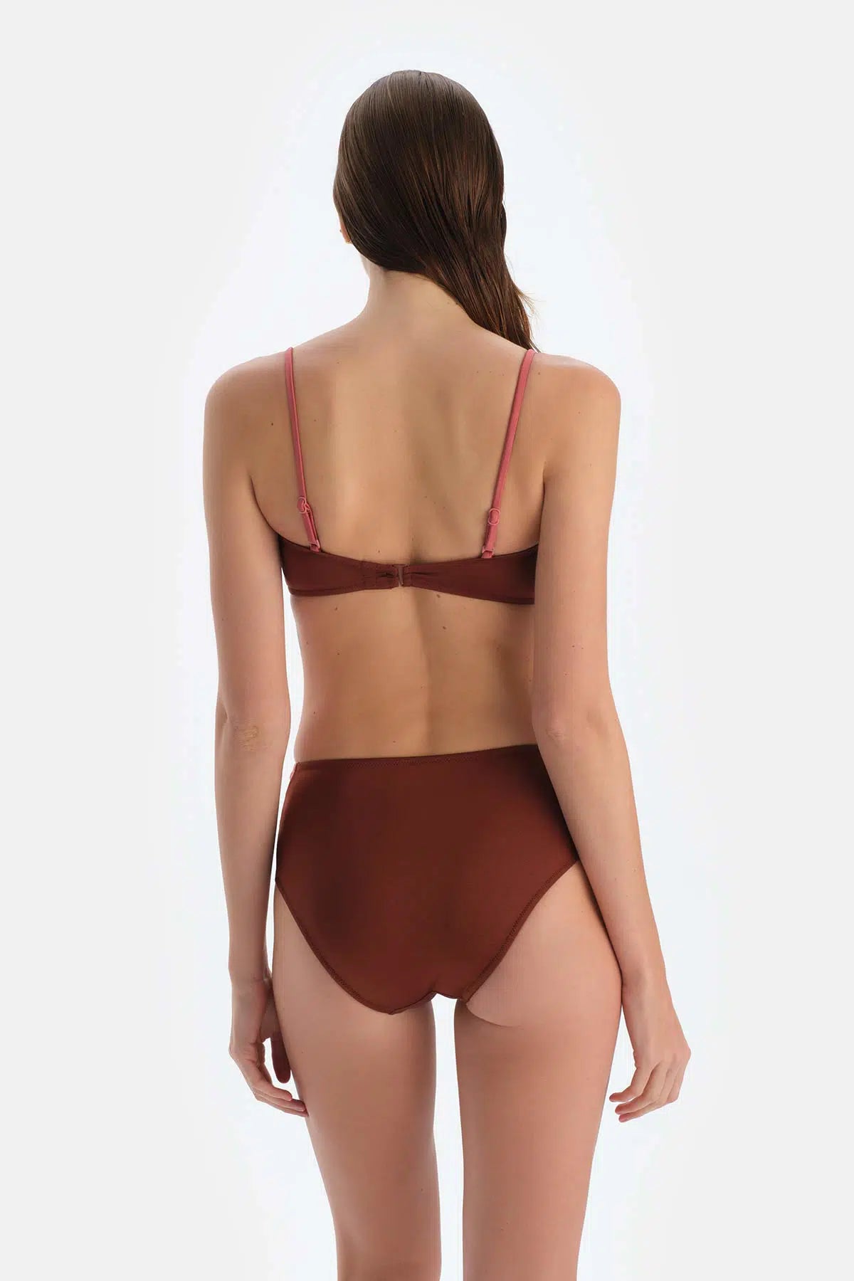 Kahverengi Straplez Bikini Üst