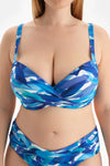 Mavi Korseli Toparlayıcı Bikini Üst