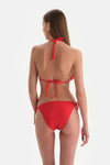 Kırmızı Üçgen Bikini Üst