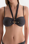 Lacivert Straplez Bikini Üst