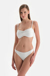 Beyaz Straplez Bikini Üst