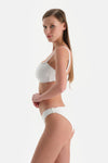 Beyaz Straplez Bikini Üst