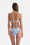 Beyaz-Mavi Bralet Bikini Üstü