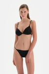 Siyah Üçgen Geniş Bikini Üstü
