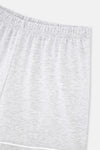Gri Melanj Biye Detaylı Basic Şortlu Pijama Takımı