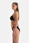 Siyah-Pembe Üçgen Küçük Bikini Üst