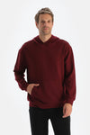 Bordo Erkek Modal Kapişonlu Sweatshırt