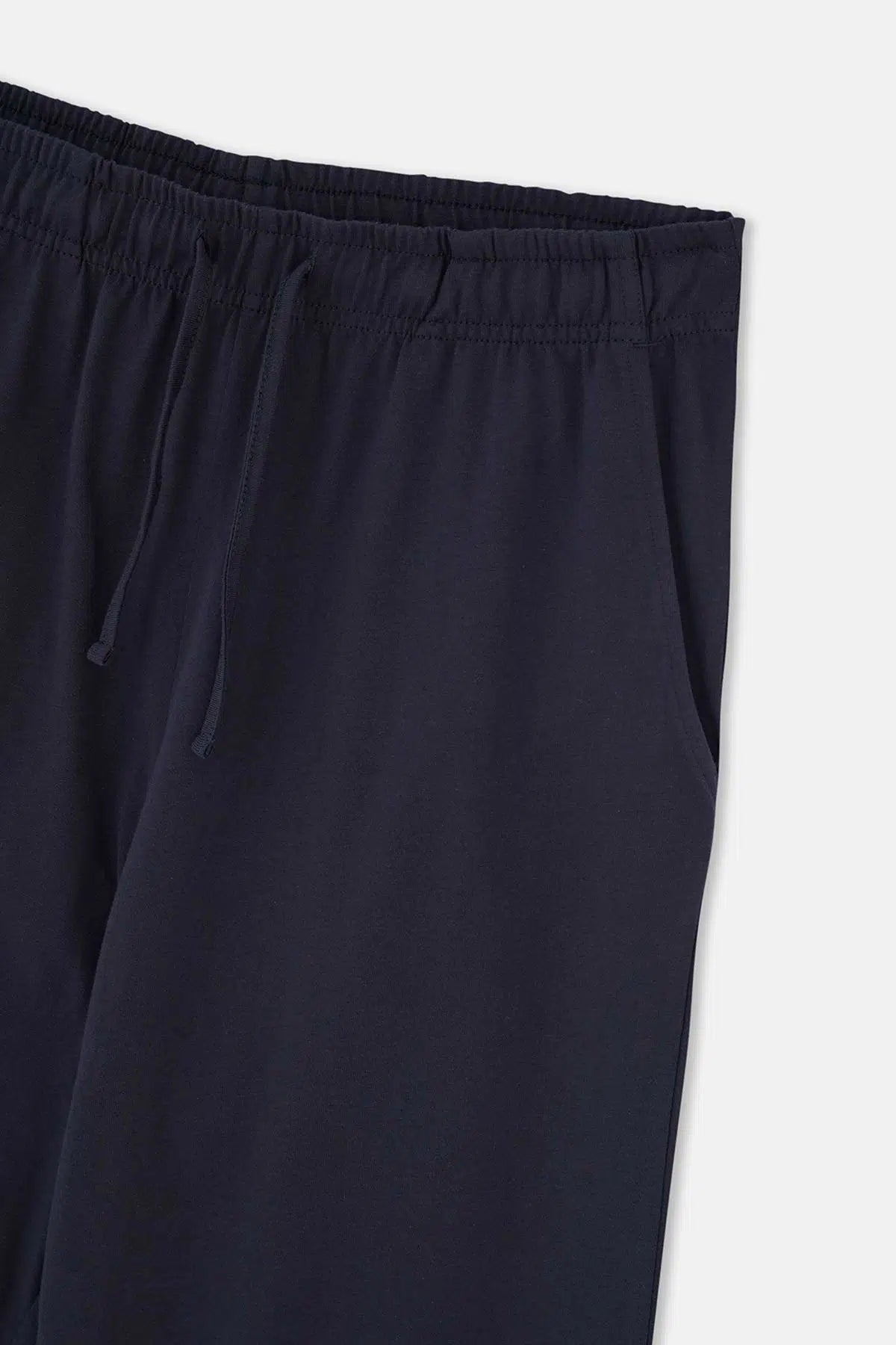 Lacivert Yarım Patlı Uzun Kollu Tişört Pantolon Pijama Takımı