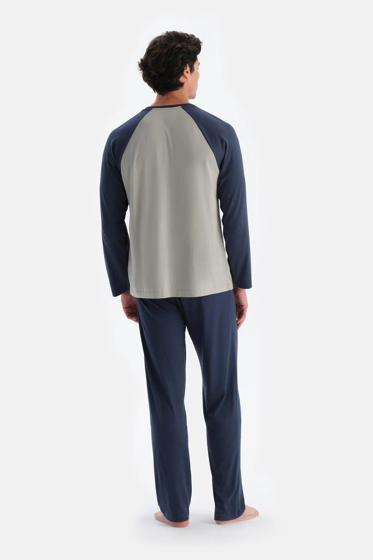 Açık Yeşil Yarım Patlı Reglan Kollu Pijama Takımı