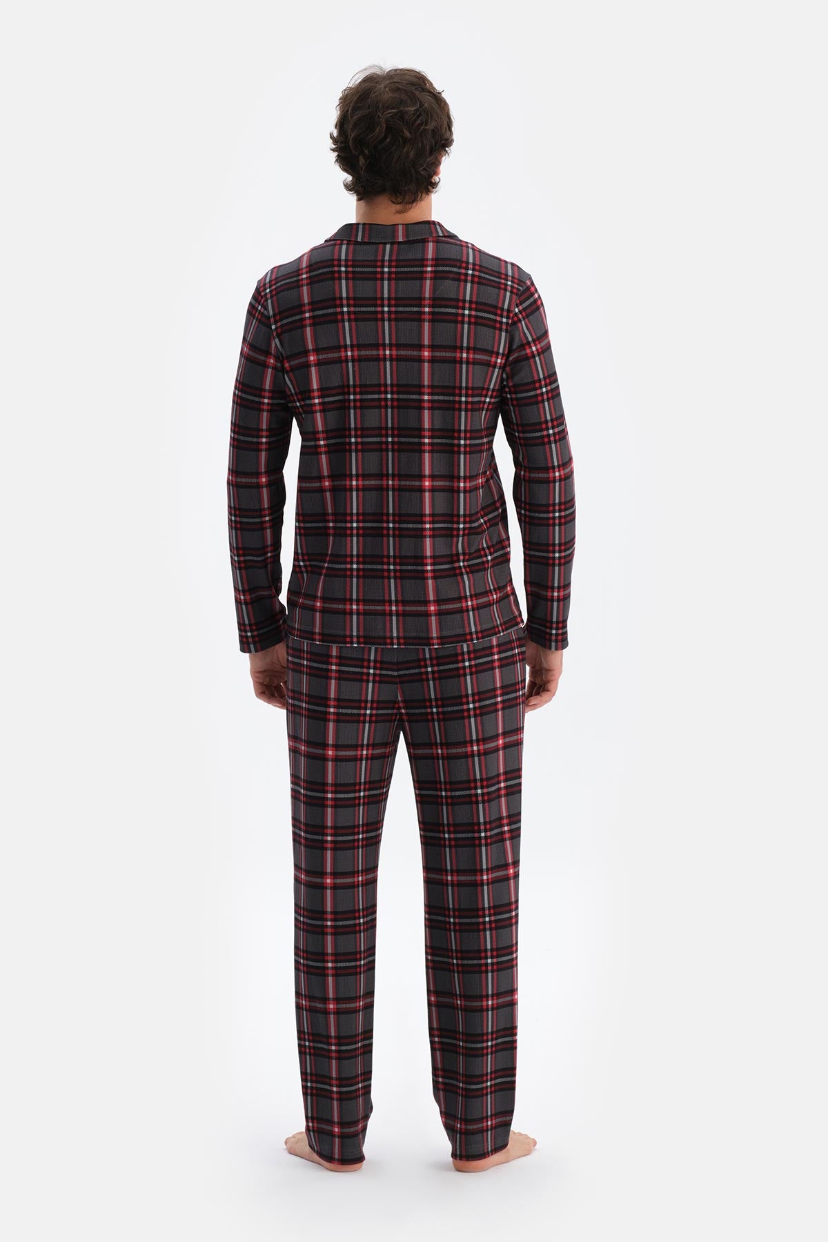 Multicolor Ekose Interlok Gömlek Pijama Takımı