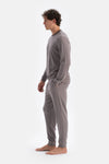 Füme Yaka Ve Bel Detaylı Celliant Pijama Takımı