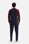 Bordo Erkek Reglan Kol Pijama Takımı