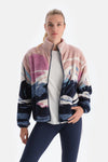 Multicolor Kadın Manzara Baskılı Polar Sweatshırt