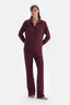 Bordo Basıc Penye Modal Gömlek Pantolon Örme Pijama Takımı
