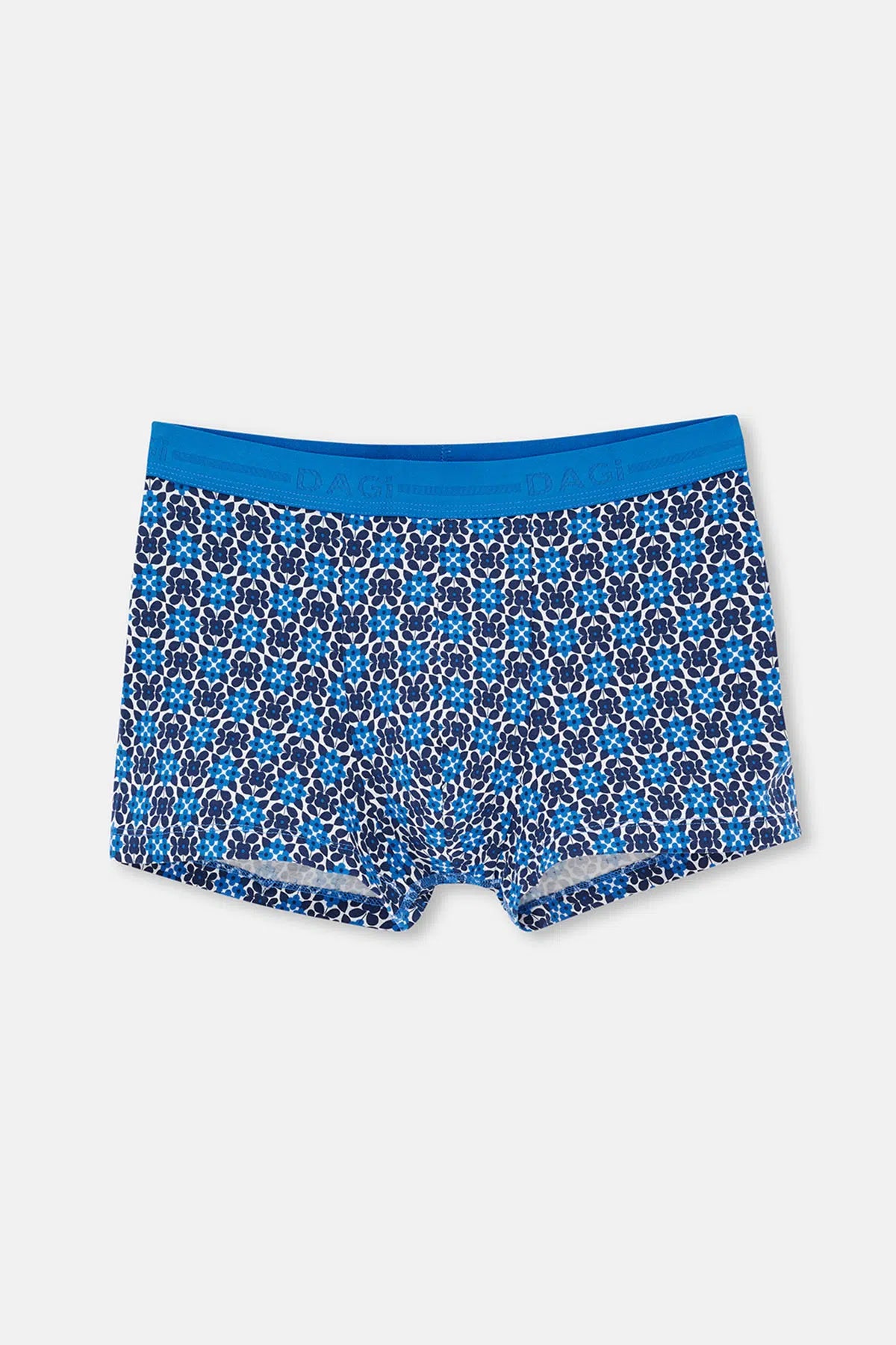 Mavi 2'li Desenli Pamuk Boxer