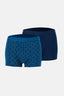 Lacivert 2'li Desenli Pamuk Boxer