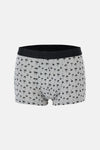 Gri-Siyah 2'li Desenli Pamuk Boxer