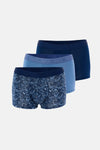 Lacivert-Mavi 4210 3'lü Desenli Micro Modal Boxer