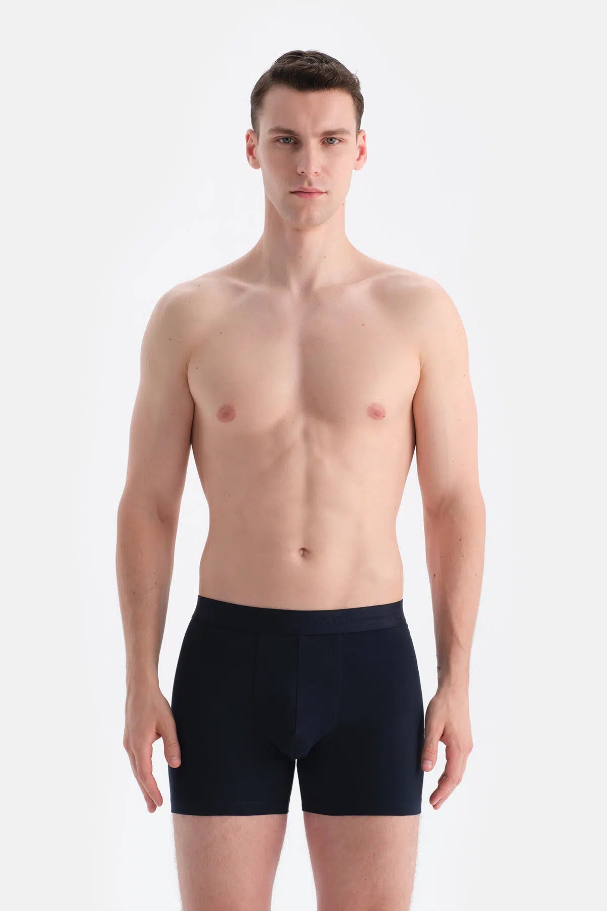 Lacivert 5210 Düz Pamuk Boxer