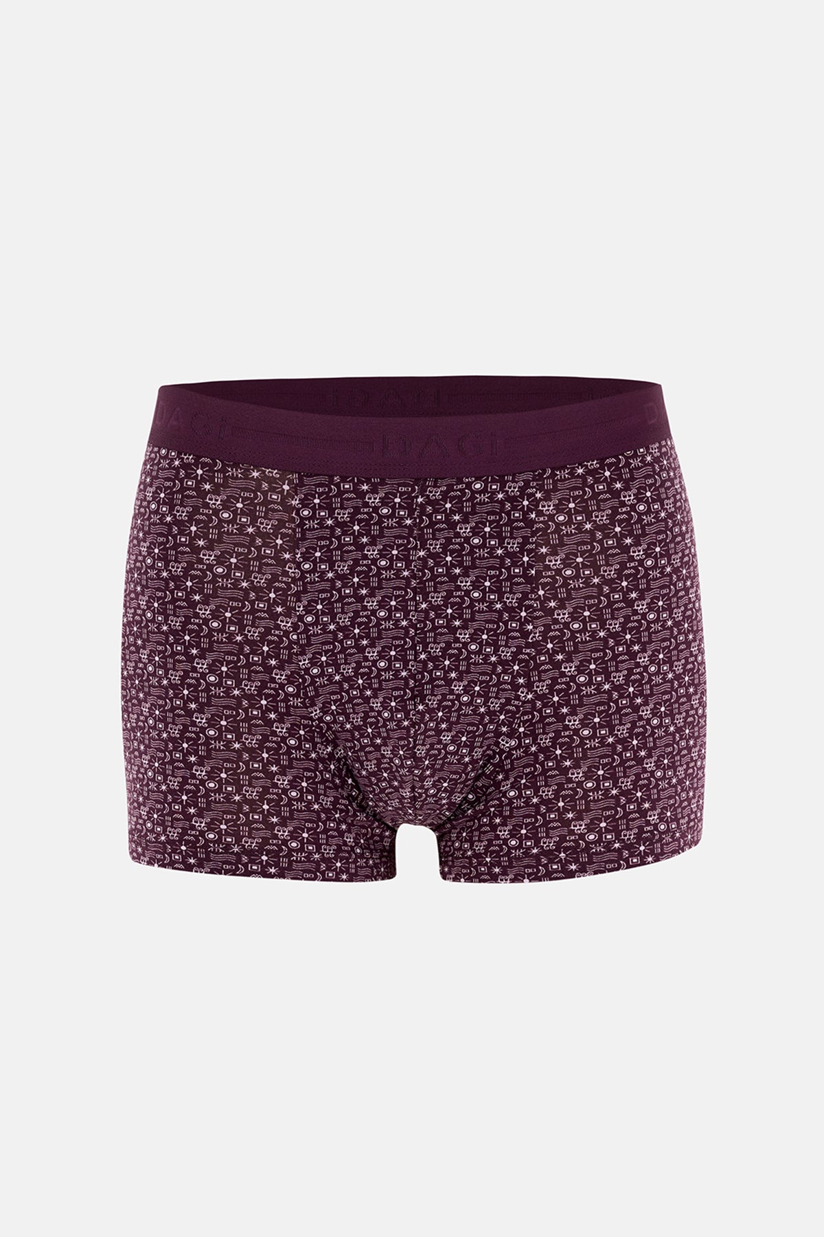 Mürdüm 2'li Desenli Pamuk Boxer