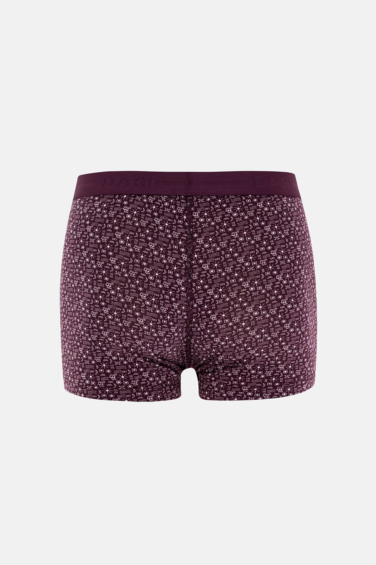 Mürdüm 2'li Desenli Pamuk Boxer