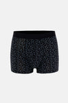 Siyah 2'li Desenli Pamuk Boxer