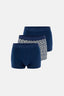Lacivert 3'lu Desenli Pamuk Boxer