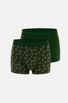 Koyu Yeşil 5210 2'li Desenli Pamuk Boxer