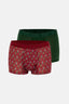 Kırmızı-Yeşil Kırmızı-Yeşil Desenli Micro Modal Boxer
