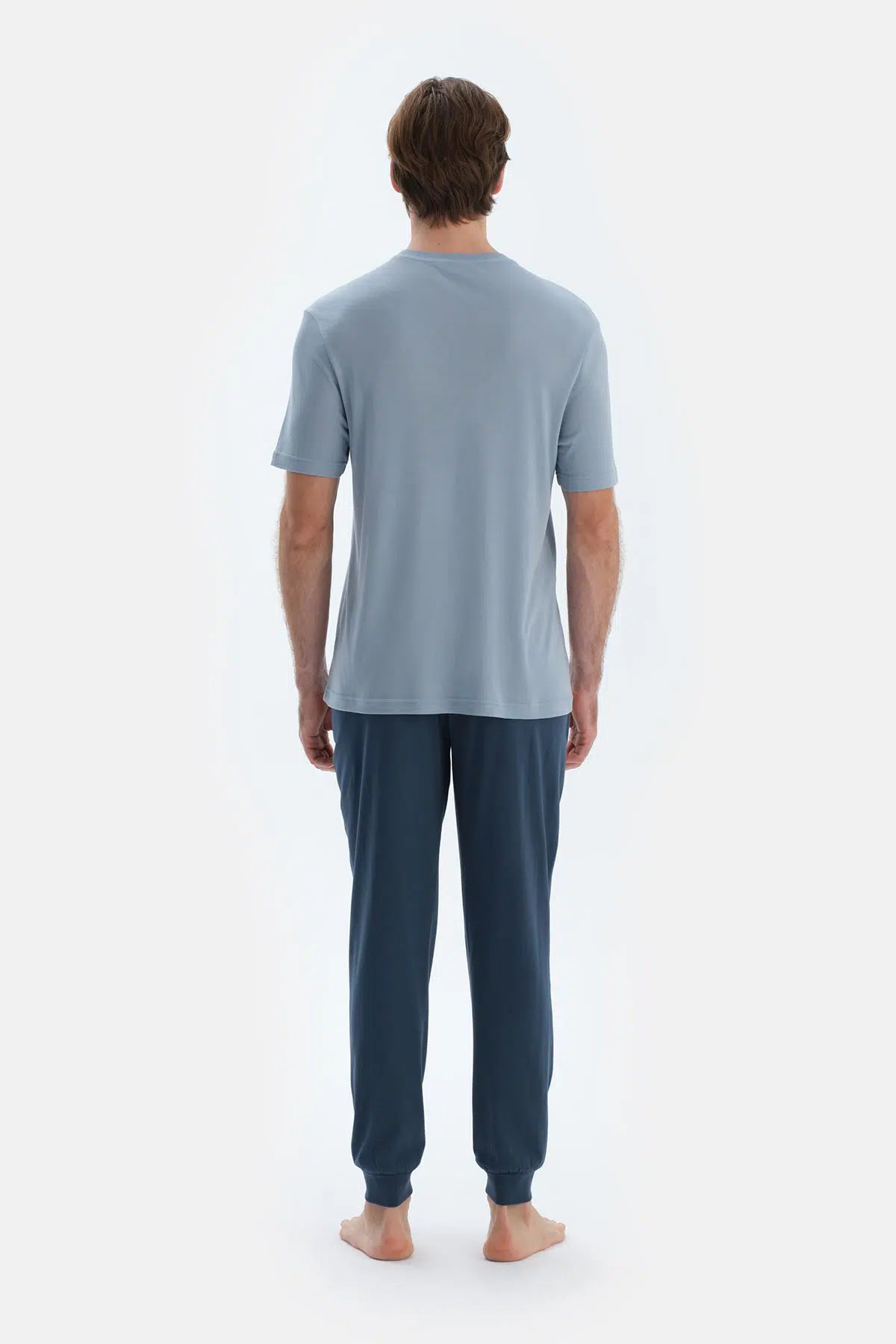 Lacivert Jogger Paça Basıc Penye Modal Pantolon