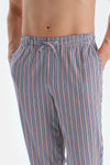 Açık Gri Pat Ve Fleto Cep Detaylı Tişört Pantolon Pijama Takımı
