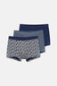 Lacivert Lacivert 3'lü Desenli Pamuk Boxer
