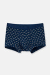 Koyu Mavi 2'li Desenli Micro Modal Boxer
