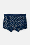 Koyu Mavi 2'li Desenli Micro Modal Boxer