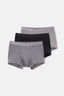 Gri-Siyah Gri-Siyah 3'lü Desenli Micro Modal Boxer