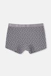 Gri-Siyah 3'lü Desenli Micro Modal Boxer