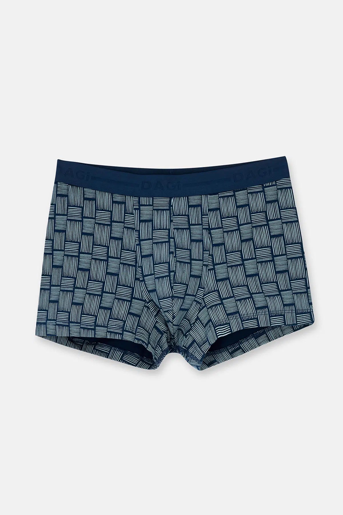 Lacivert Desenli Pamuk Boxer
