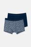 Lacivert 2'li Desenli Pamuk Boxer