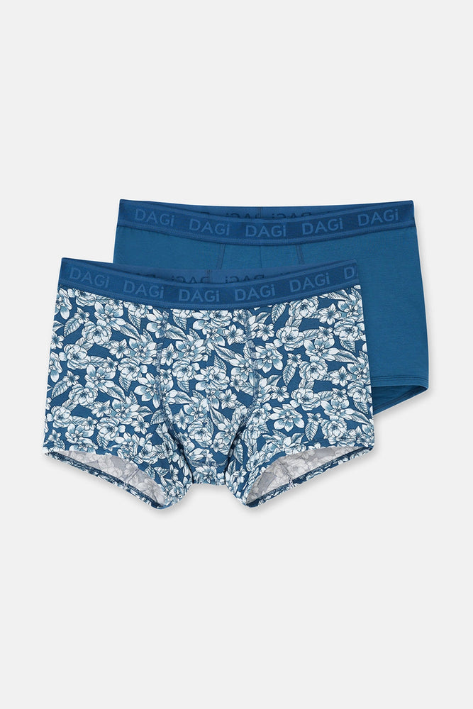 Mavi 2'li Desenli Micro Modal Boxer