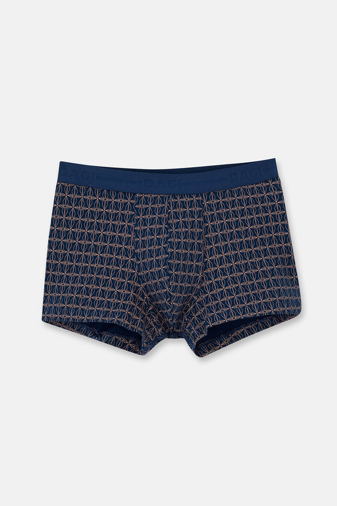 Lacivert Desenli Pamuk Boxer