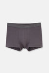 Gri 5210 3'lü Düz Pamuk Boxer