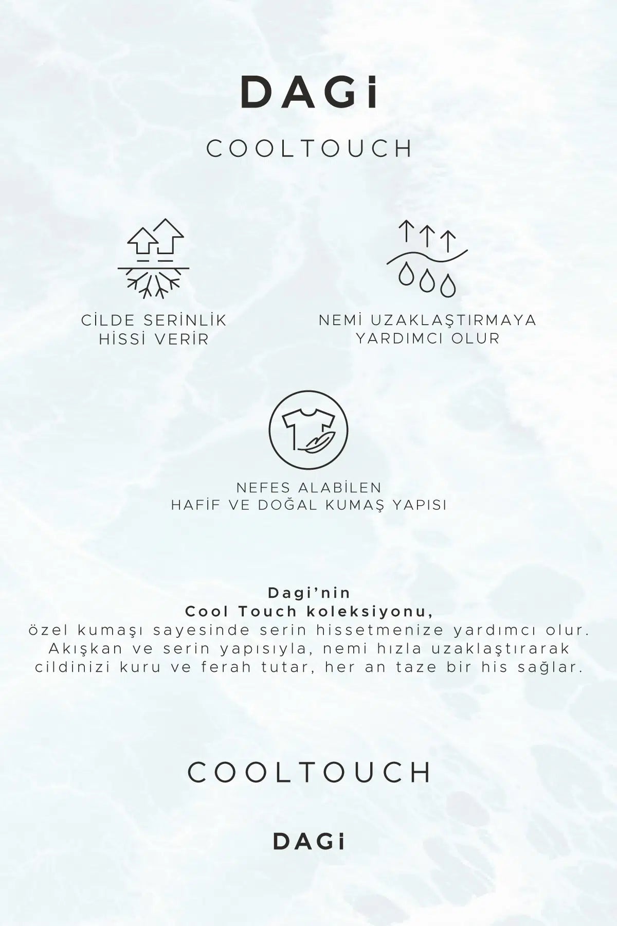 Siyah Cool Touch Bisiklet Yaka Modal Tişört