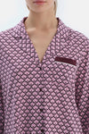 Multicolor Geometrik Metraj Baskılı Penye Modal Gömlek Pantolon Pijama Takımı