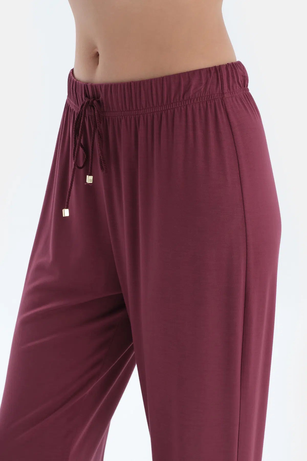 Bordo Basıc Gömlek Pantolon Pijama Takımı