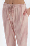 Ekru Baskı Detaylı Kısa Kollu Tişört Pantolon Pijama Takımı