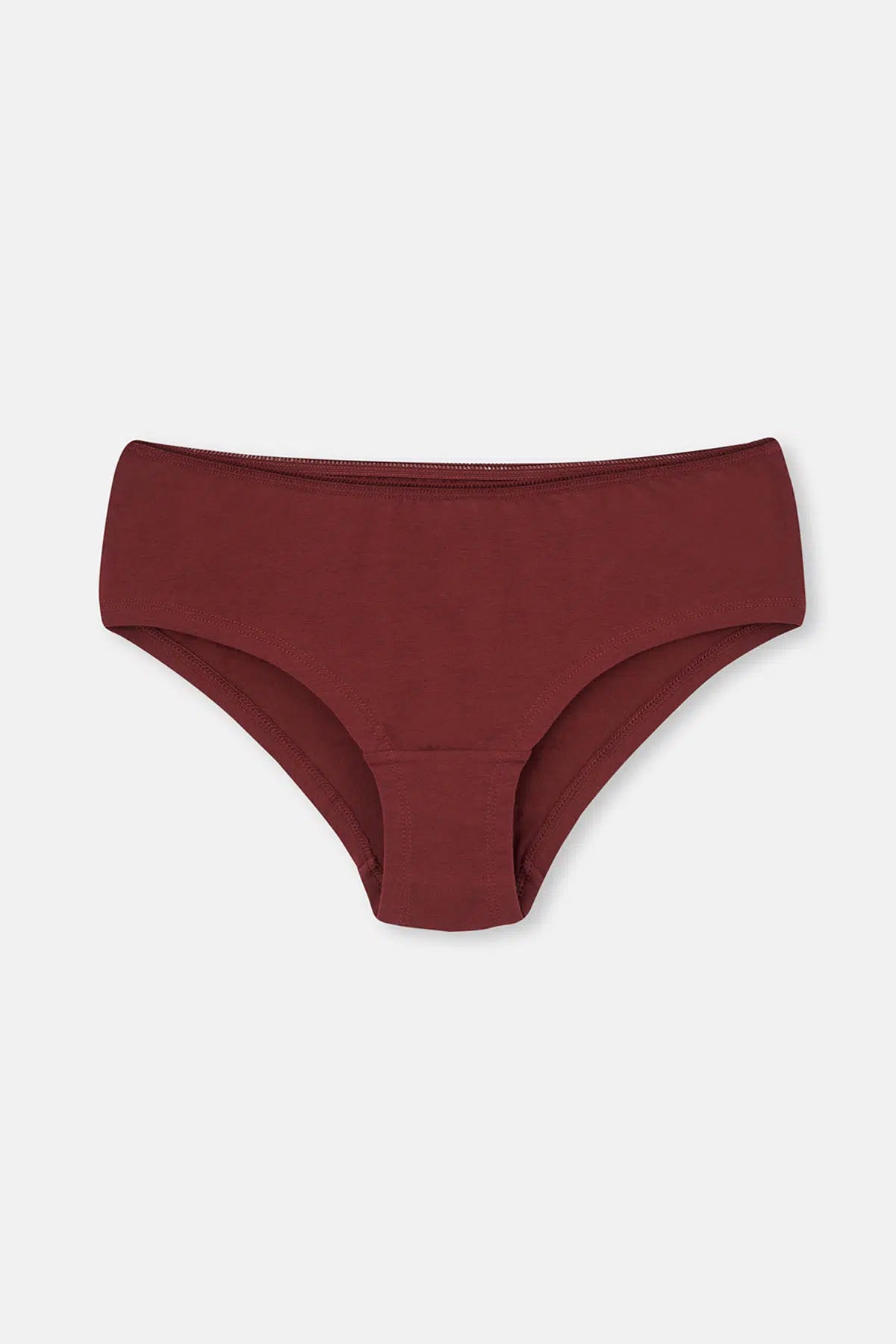 Bordo-Koyu Kahverengi rengi Kadın 3'lü Desenli Hipster Külot