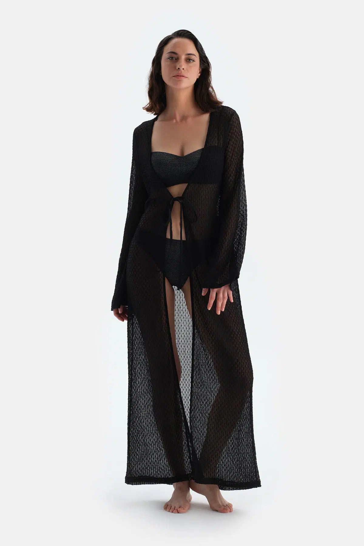 Siyah Uzun Kimono